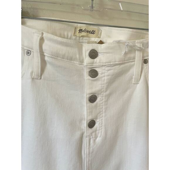Madewell Button Fly Skinny Denim Jeans White Size 35/Women's 20 Plus Petite NEW - Picture 6 of 10